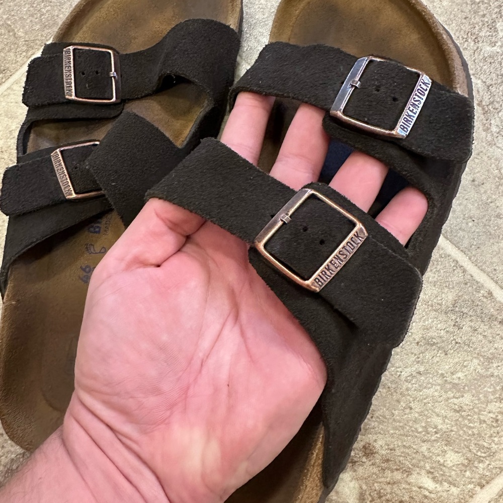 Birkenstock Men's Brown Suede Sandals - Picture 2 of 7